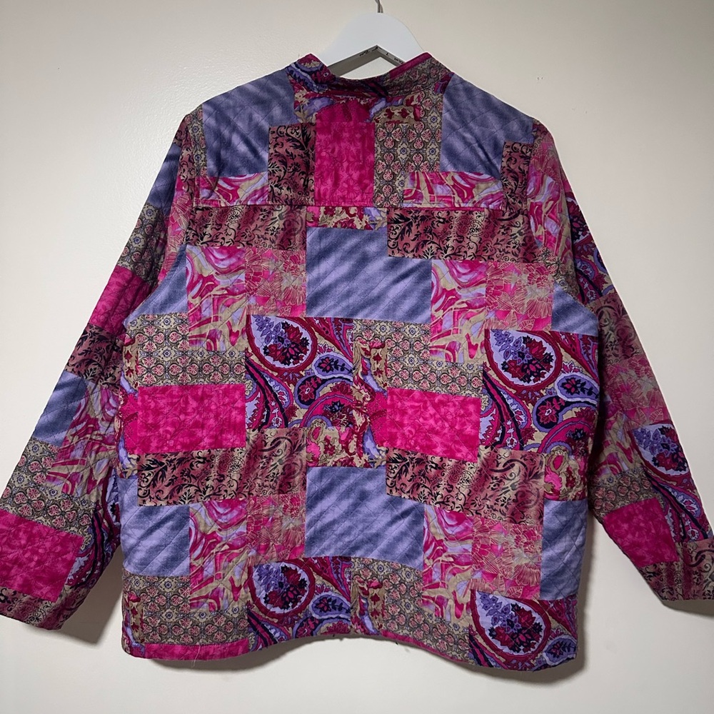 Vintage Patchwork Jacket With Pink And Purple Acc… - image 7